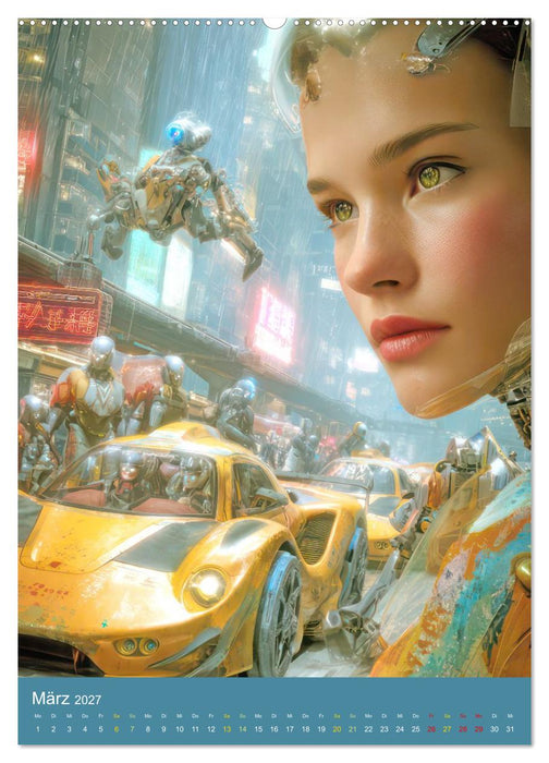 Cyberpunk - Futuristische Neonwelt (CALVENDO Wandkalender 2027)