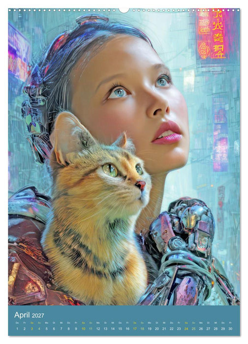 Cyberpunk - Futuristische Neonwelt (CALVENDO Wandkalender 2027)