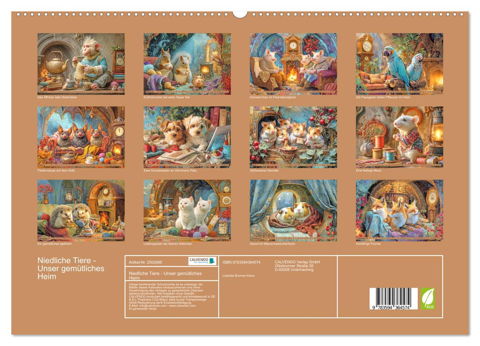 Niedliche Tiere - Unser gemütliches Heim (CALVENDO Premium Wandkalender 2027)