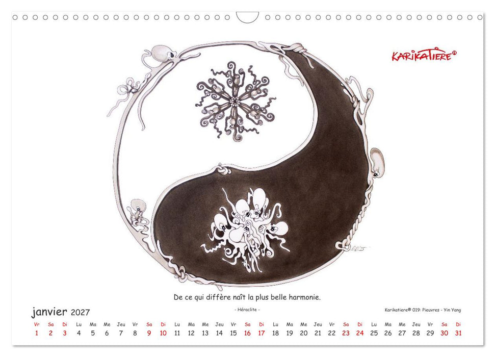 KARIKATIERE® Moments fabuleux, un clin d'œil pour chaque mois (CALVENDO Calendrier mensuel 2027)