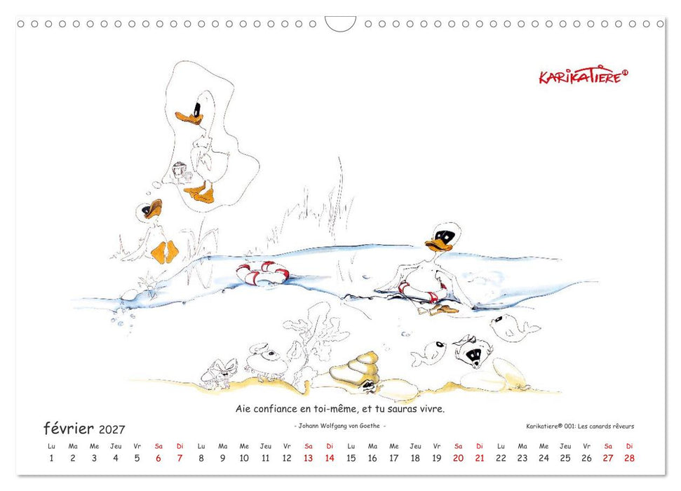 KARIKATIERE® Moments fabuleux, un clin d'œil pour chaque mois (CALVENDO Calendrier mensuel 2027)