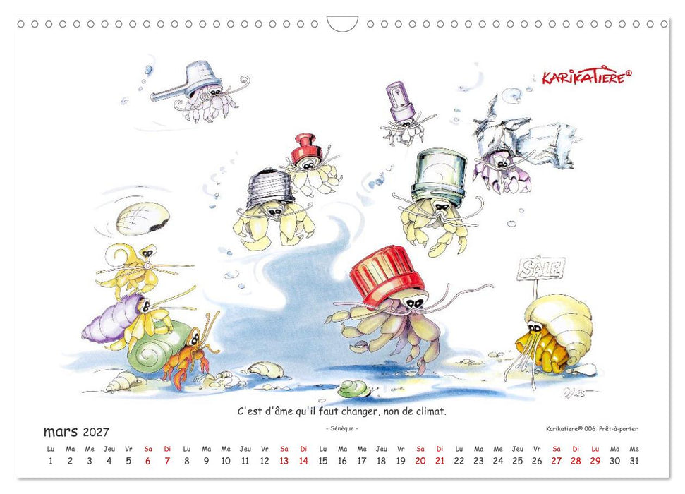 KARIKATIERE® Moments fabuleux, un clin d'œil pour chaque mois (CALVENDO Calendrier mensuel 2027)