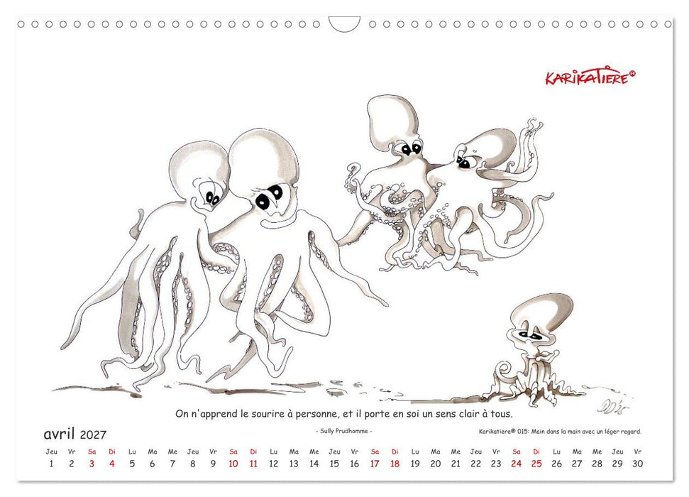 KARIKATIERE® Moments fabuleux, un clin d'œil pour chaque mois (CALVENDO Calendrier mensuel 2027)