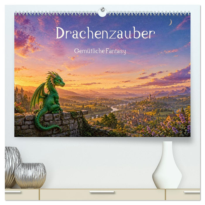 Drachenzauber - Gemütliche Fantasy (CALVENDO Premium Wandkalender 2027)