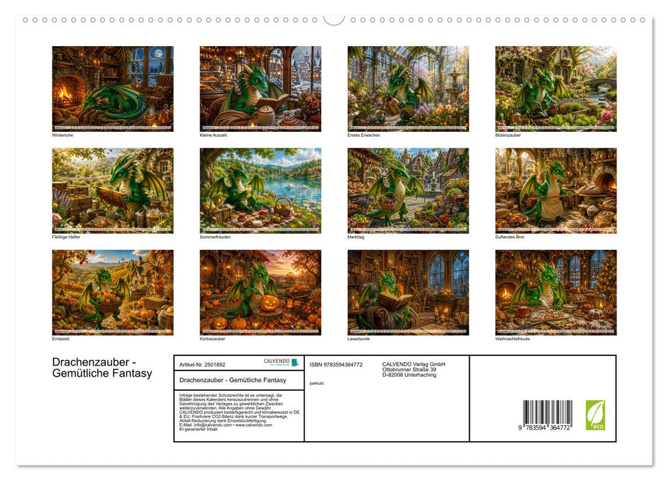 Drachenzauber - Gemütliche Fantasy (CALVENDO Premium Wandkalender 2027)