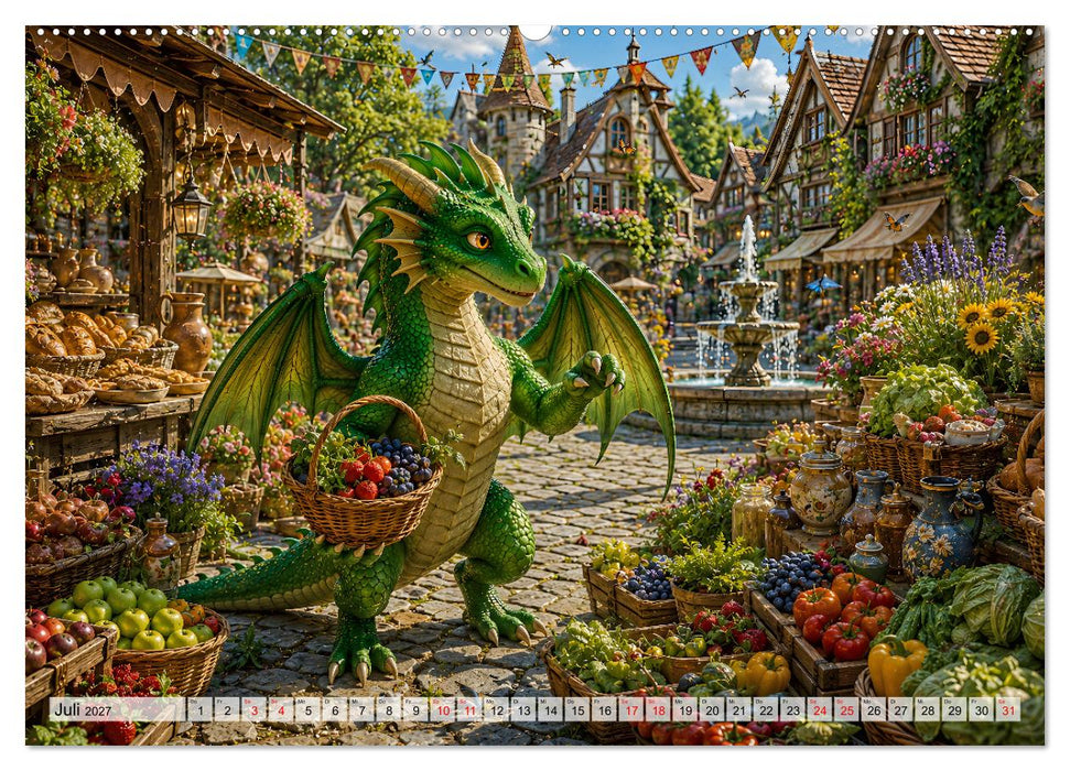 Drachenzauber - Gemütliche Fantasy (CALVENDO Premium Wandkalender 2027)