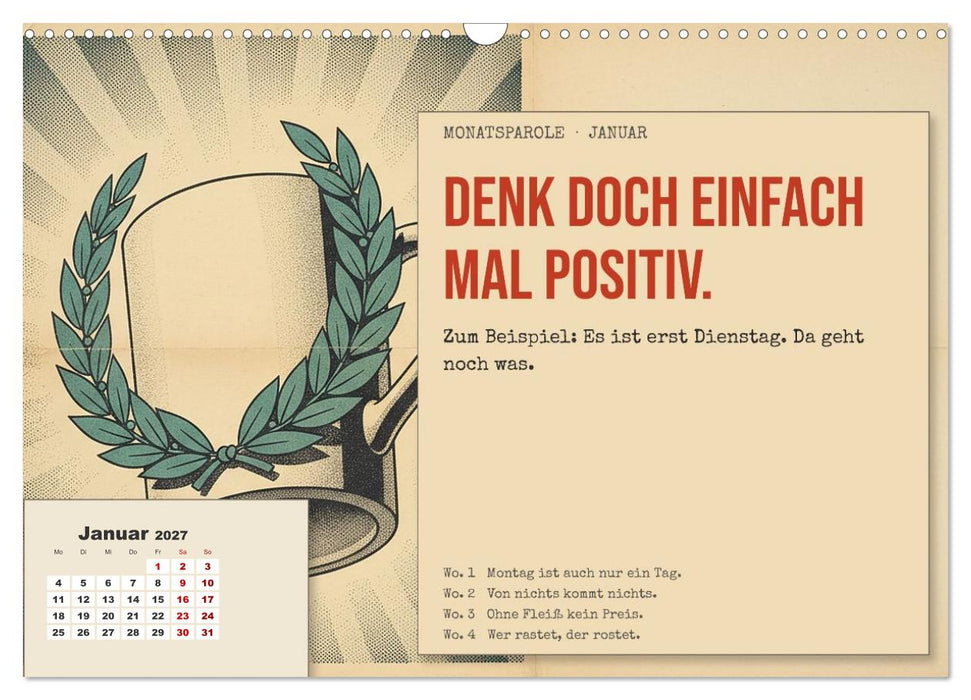 Aushalten. Durchhalten. Maul halten. (CALVENDO Wandkalender 2027)