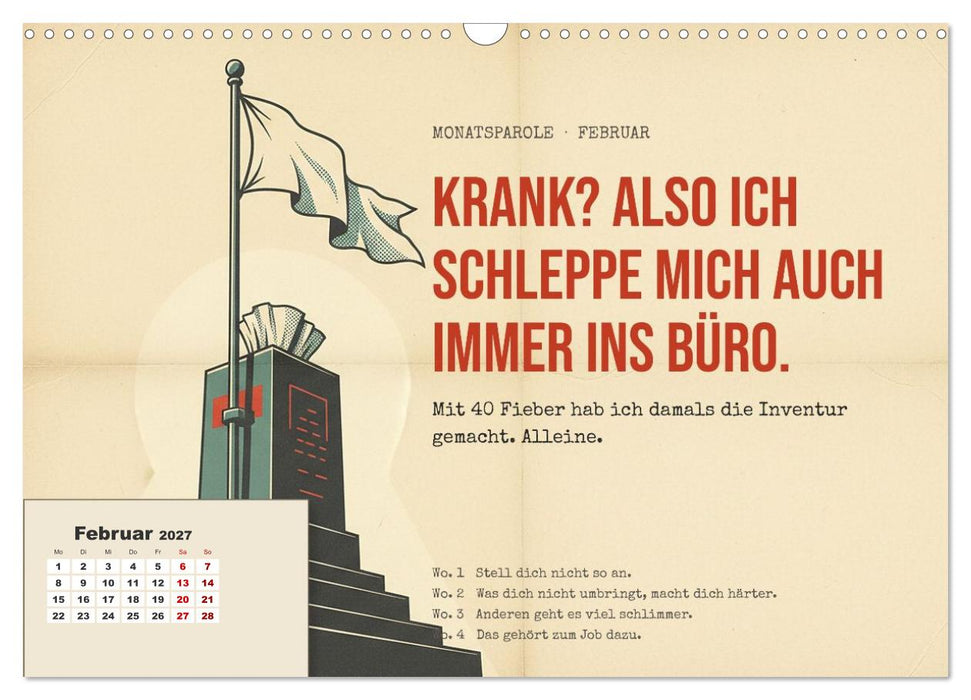 Aushalten. Durchhalten. Maul halten. (CALVENDO Wandkalender 2027)