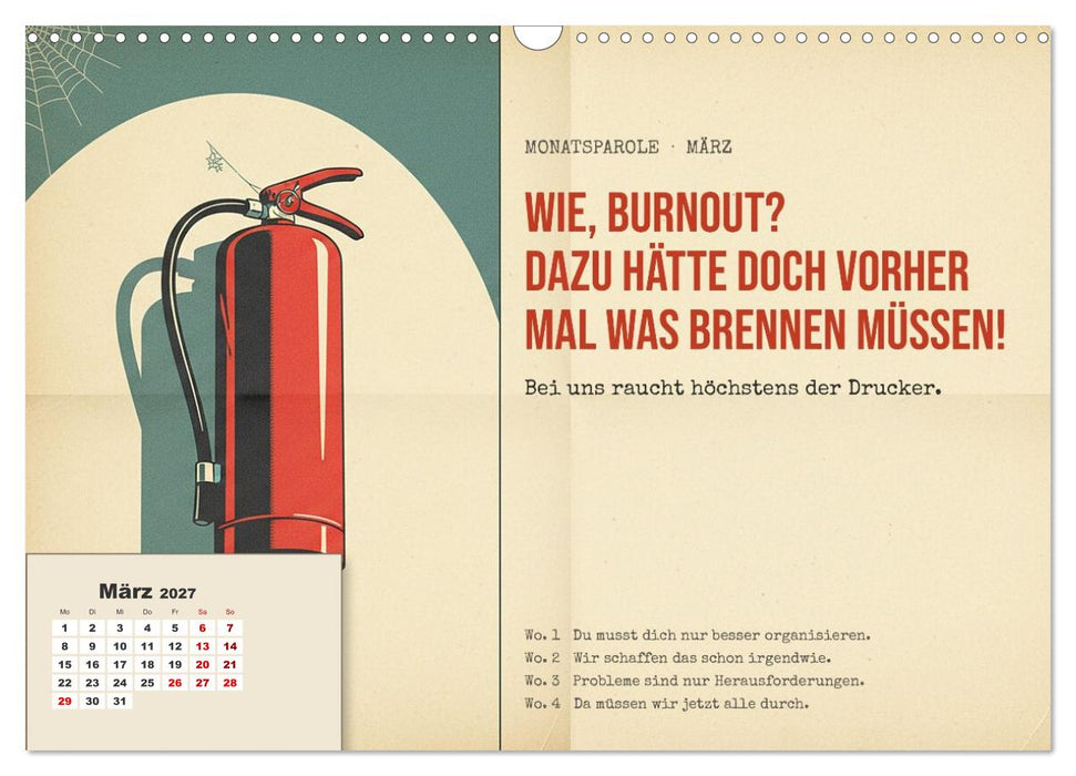 Aushalten. Durchhalten. Maul halten. (CALVENDO Wandkalender 2027)
