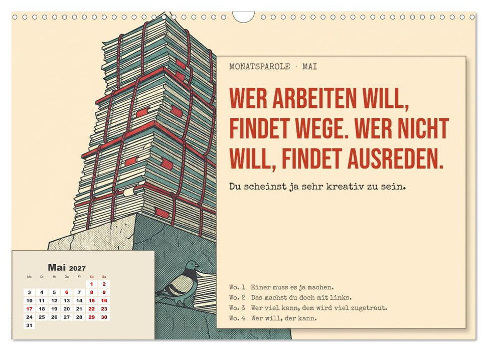 Aushalten. Durchhalten. Maul halten. (CALVENDO Wandkalender 2027)
