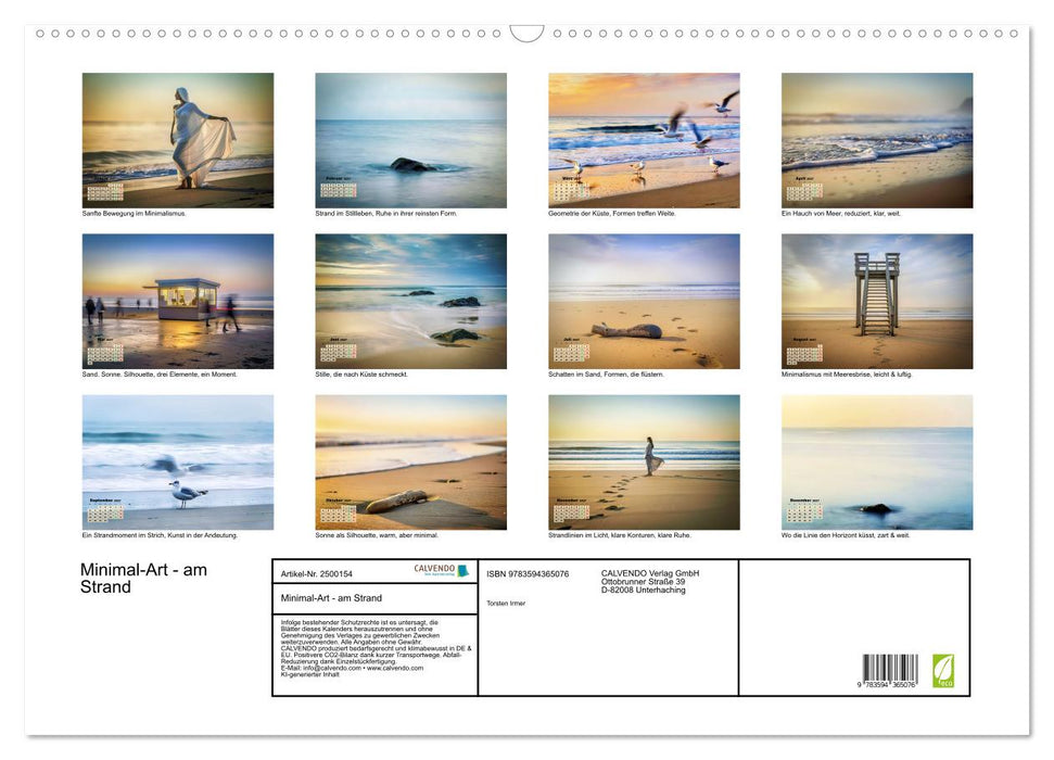 Minimal-Art - am Strand (CALVENDO Wandkalender 2027)