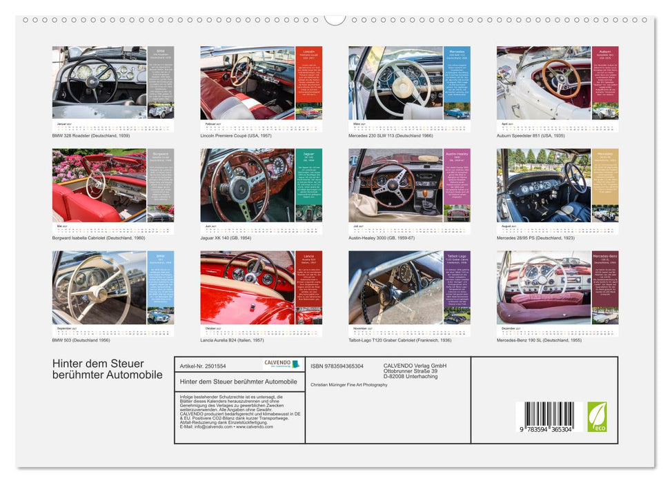 Hinter dem Steuer berühmter Automobile (CALVENDO Premium Wandkalender 2027)