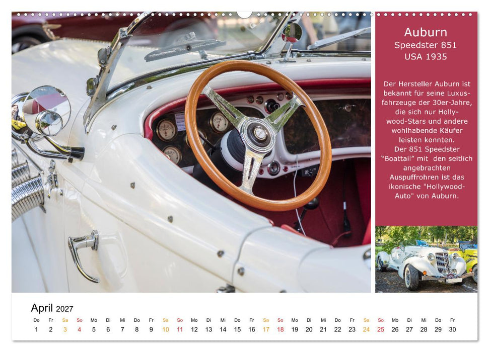 Hinter dem Steuer berühmter Automobile (CALVENDO Premium Wandkalender 2027)