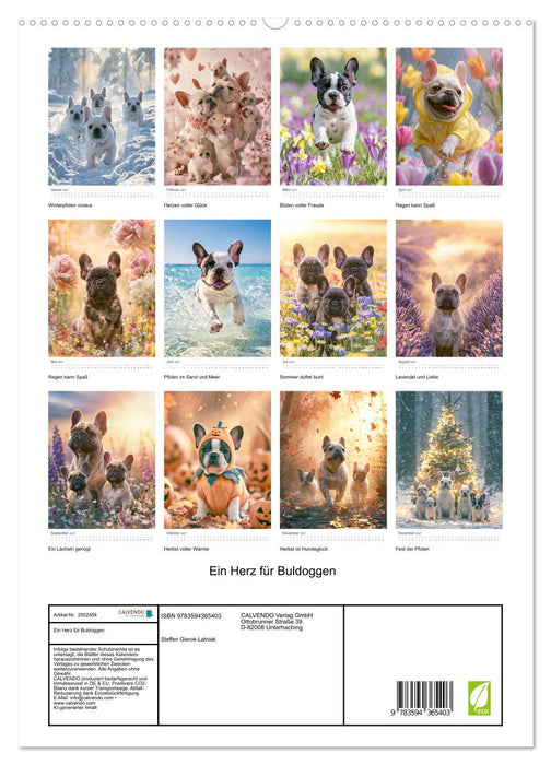 Ein Herz für Buldoggen (CALVENDO Premium Wandkalender 2027)