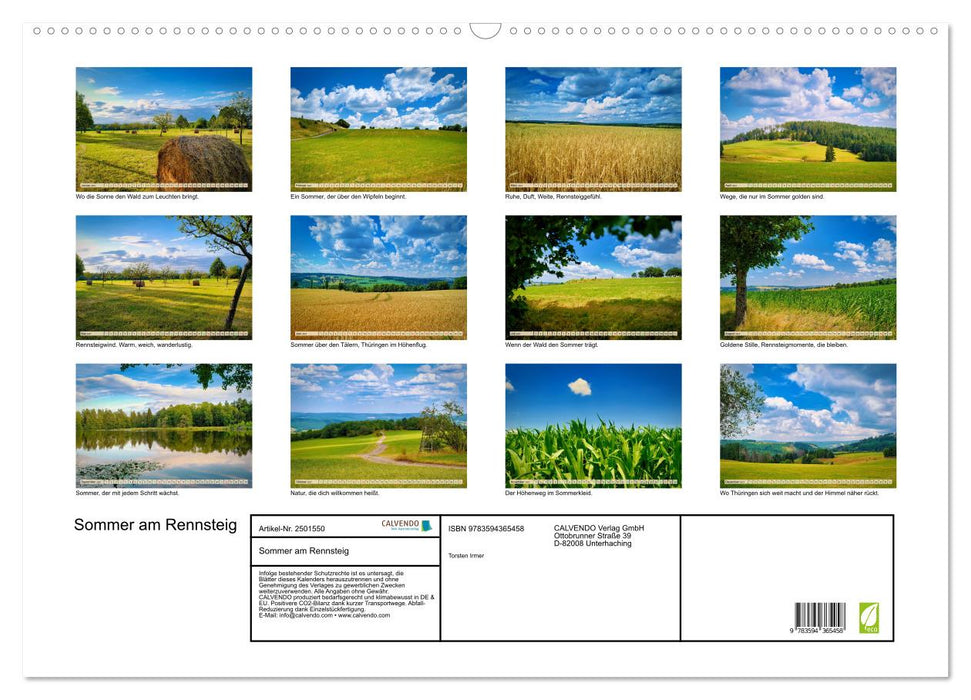 Sommer am Rennsteig (CALVENDO Wandkalender 2027)