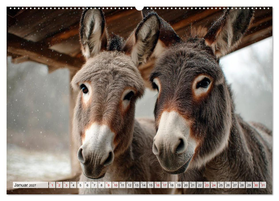 Esel - Charakterköpfe der Natur (CALVENDO Premium Wandkalender 2027)