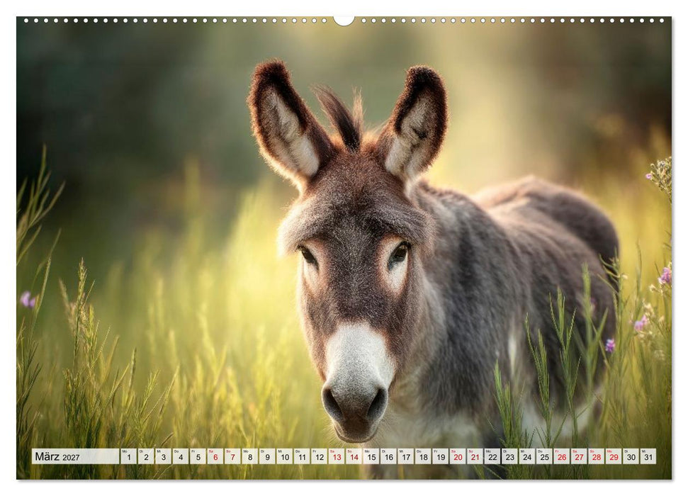 Esel - Charakterköpfe der Natur (CALVENDO Premium Wandkalender 2027)