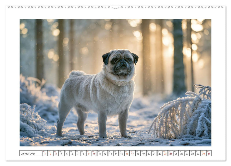Edle Möpse (CALVENDO Premium Wandkalender 2027)