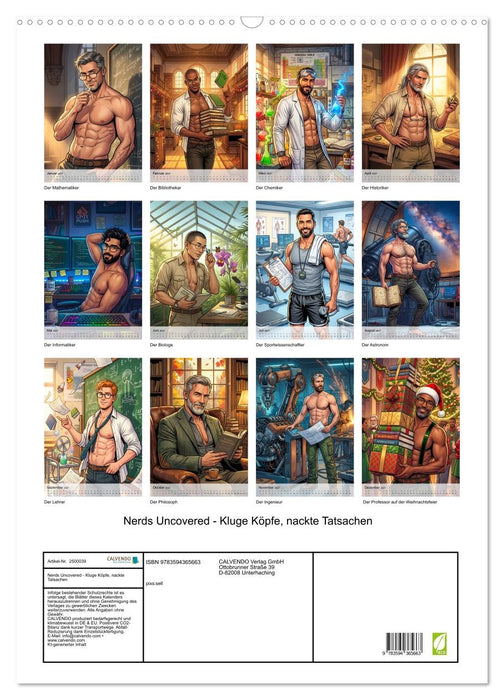 Nerds Uncovered - Kluge Köpfe, nackte Tatsachen (CALVENDO Wandkalender 2027)