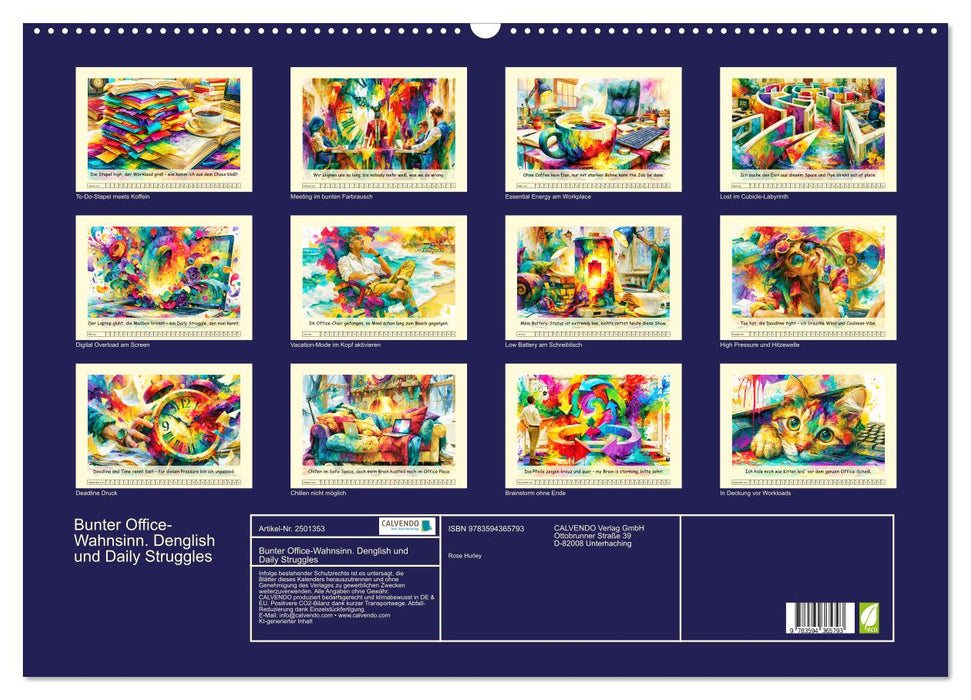 Bunter Office-Wahnsinn. Denglish und Daily Struggles (CALVENDO Wandkalender 2027)