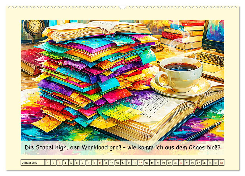 Bunter Office-Wahnsinn. Denglish und Daily Struggles (CALVENDO Wandkalender 2027)