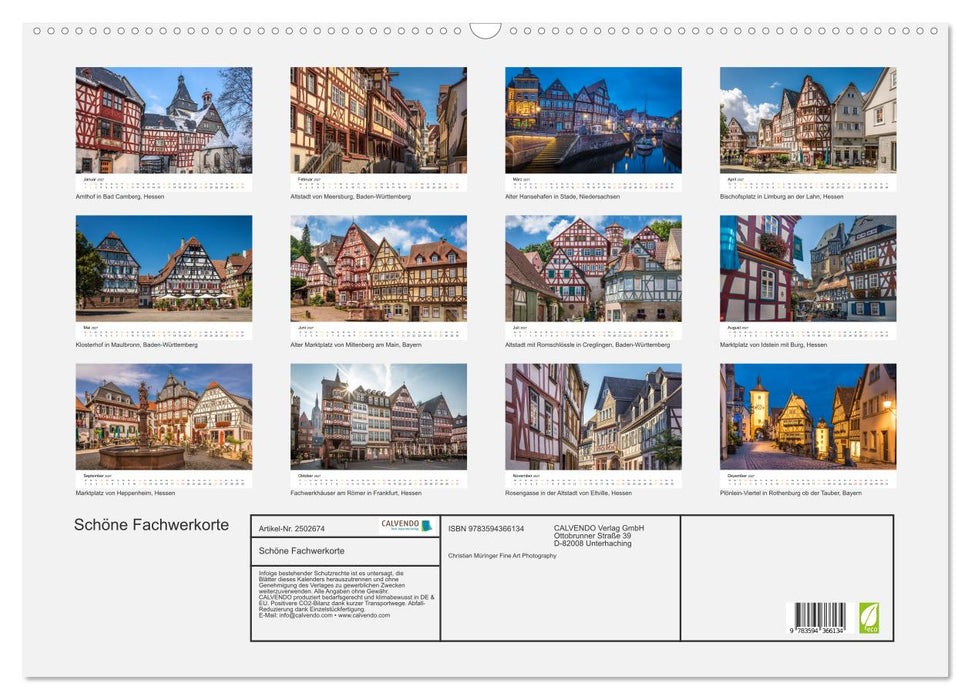 Schöne Fachwerkorte (CALVENDO Wandkalender 2027)