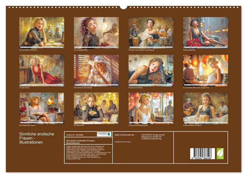 Sinnliche erotische Frauen - Illustrationen (CALVENDO Premium Wandkalender 2027)