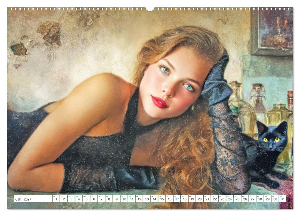 Sinnliche erotische Frauen - Illustrationen (CALVENDO Premium Wandkalender 2027)