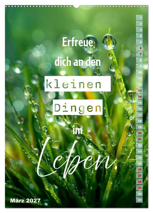 Motivation Sprüchekalender - Glück ist die Summe schöner Momente (CALVENDO Premium Wandkalender 2027)