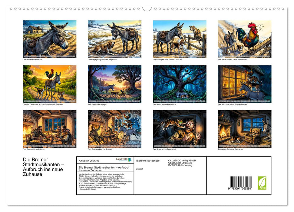 Die Bremer Stadtmusikanten – Aufbruch ins neue Zuhause (CALVENDO Premium Wandkalender 2027)