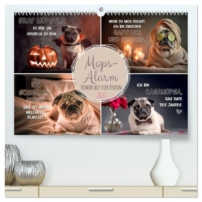 Mops-Alarm (CALVENDO Premium Wandkalender 2027)