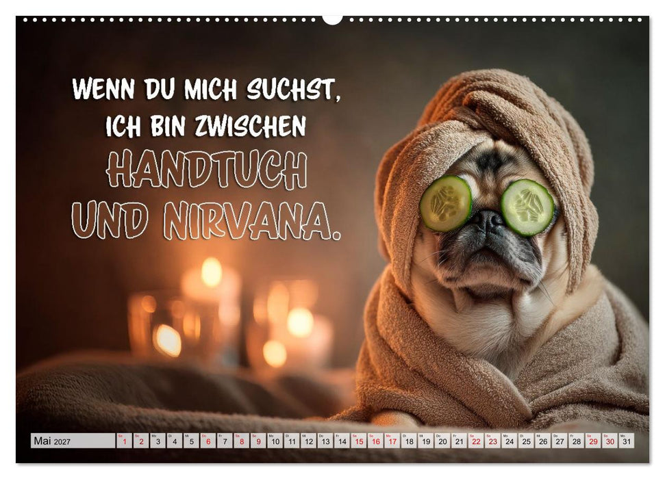 Mops-Alarm (CALVENDO Premium Wandkalender 2027)