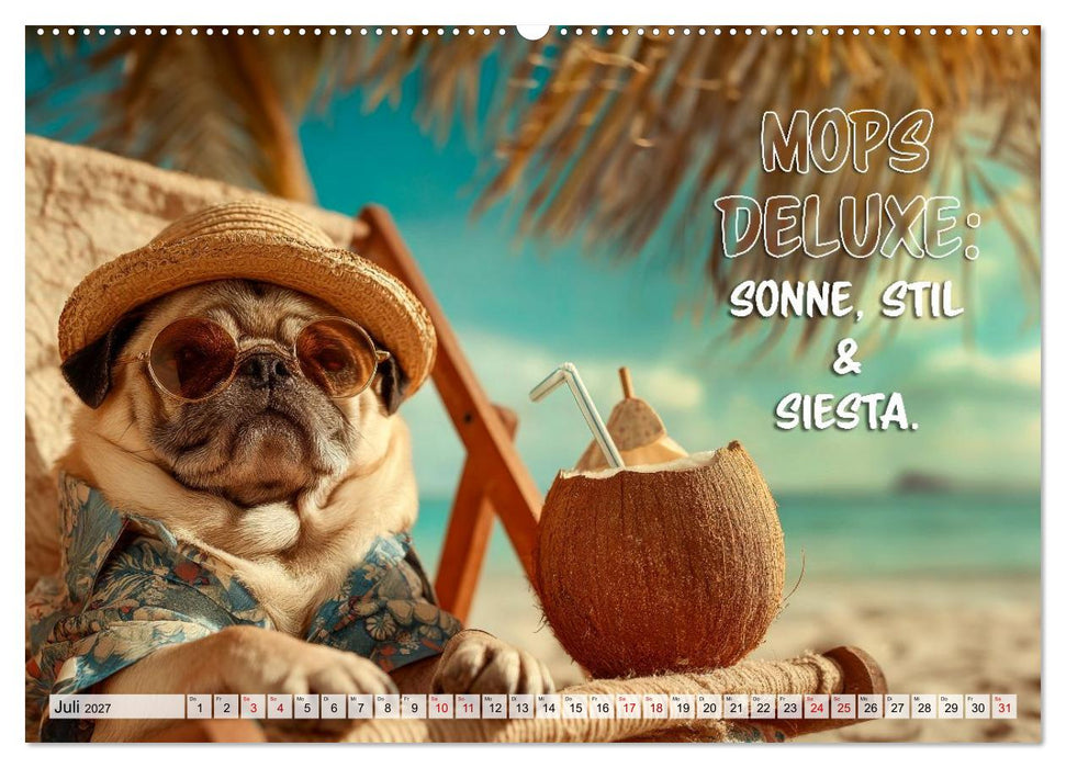 Mops-Alarm (CALVENDO Premium Wandkalender 2027)