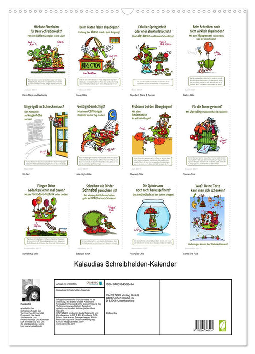 Kalaudias Schreibhelden-Kalender (CALVENDO Wandkalender 2027)