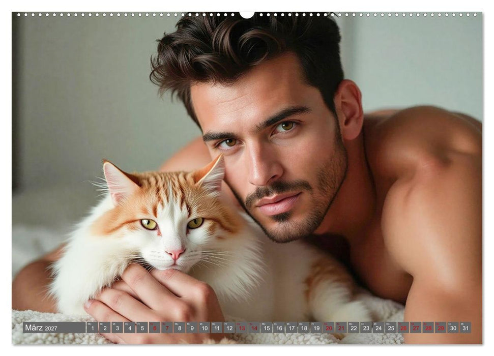 Samtpfoten & starke Männer (CALVENDO Premium Wandkalender 2027)
