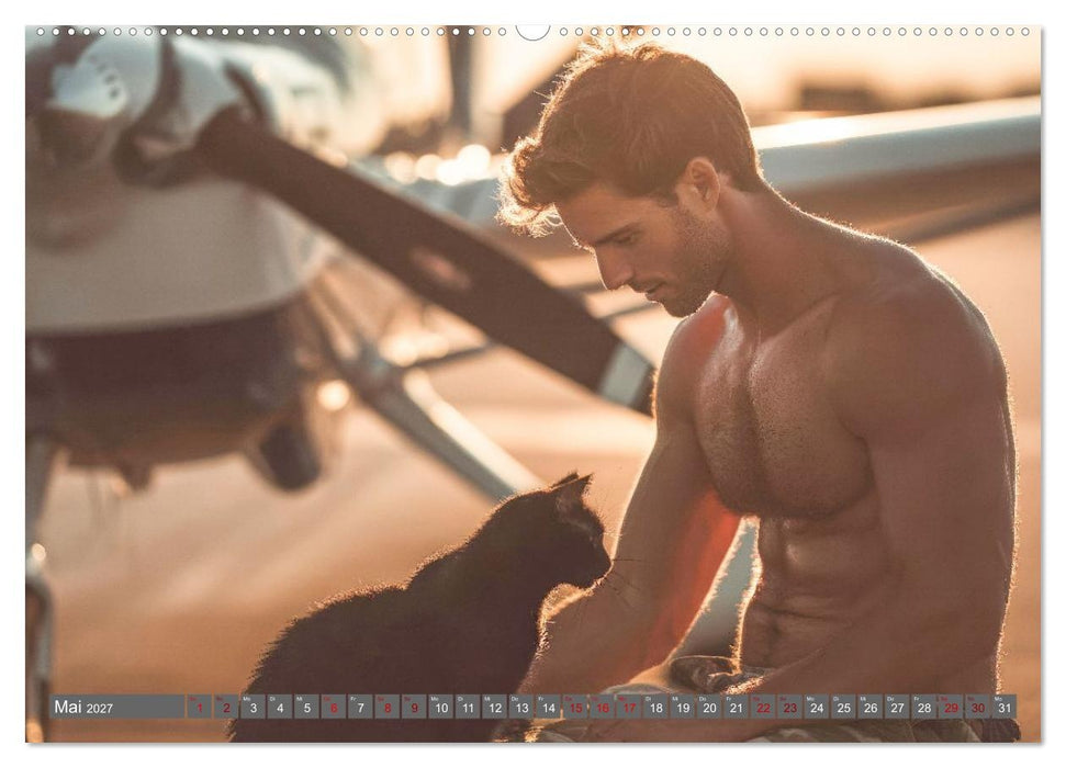 Samtpfoten & starke Männer (CALVENDO Premium Wandkalender 2027)