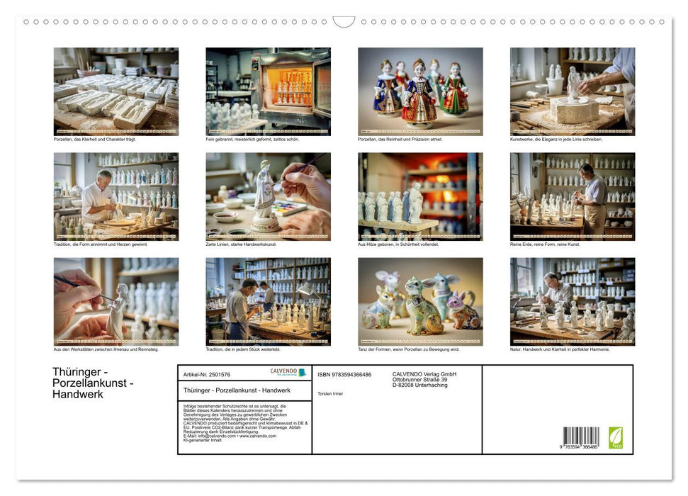 Thüringer - Porzellankunst - Handwerk (CALVENDO Wandkalender 2027)