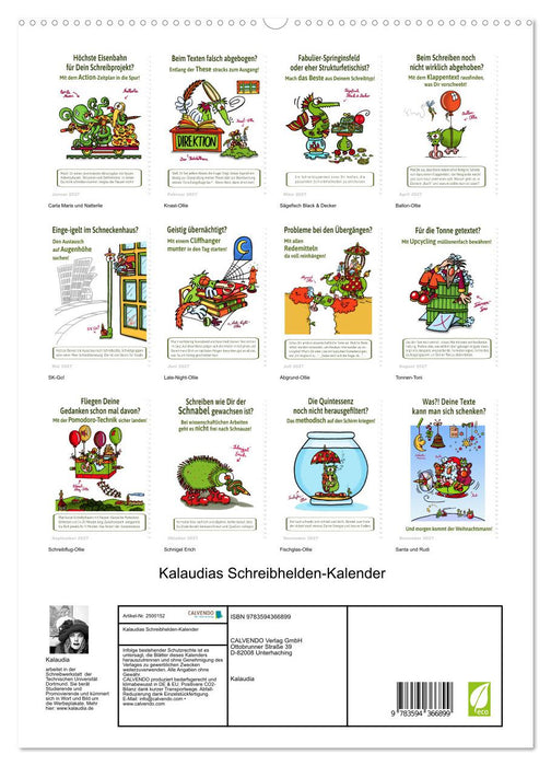 Kalaudias Schreibhelden-Kalender (CALVENDO Premium Wandkalender 2027)
