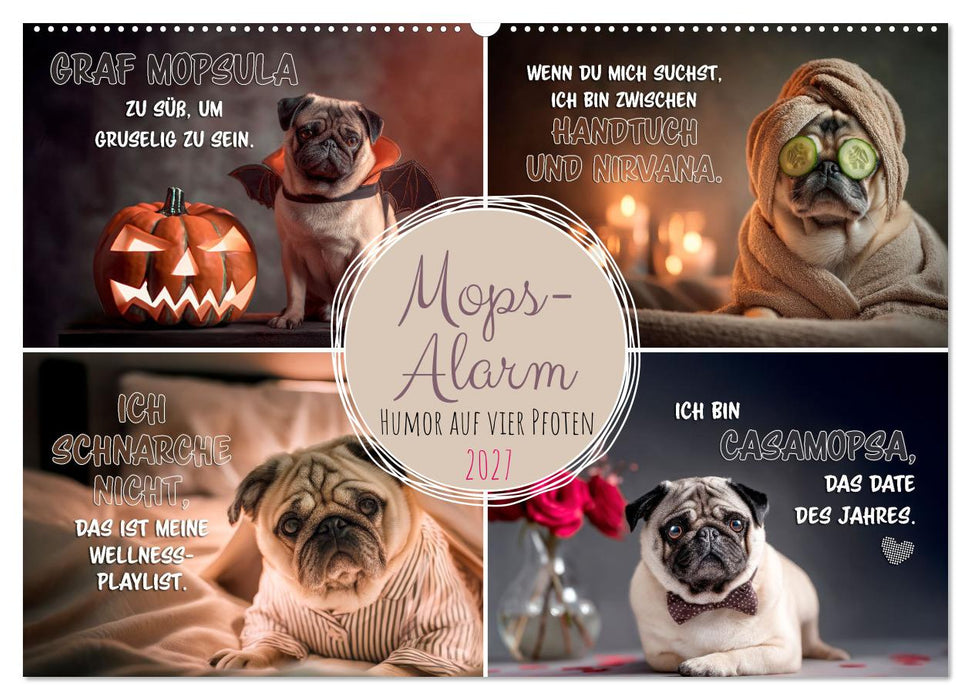 Mops-Alarm (CALVENDO Wandkalender 2027)
