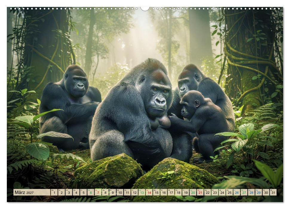 Berggorillas im Bwindi-Nationalpark (CALVENDO Premium Wandkalender 2027)