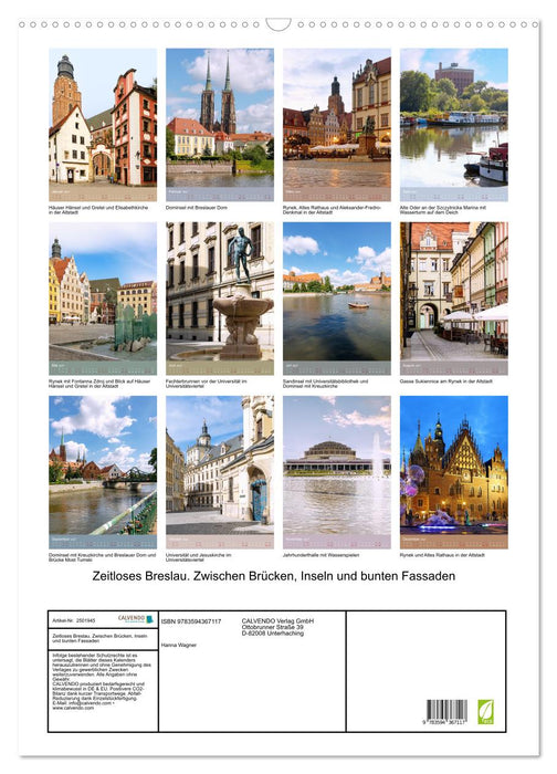 Zeitloses Breslau. Zwischen Brücken, Inseln und bunten Fassaden (CALVENDO Wandkalender 2027)