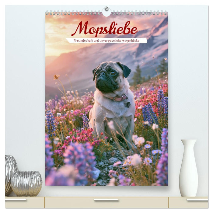 Mopsliebe (CALVENDO Premium Wandkalender 2027)