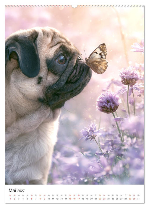 Mopsliebe (CALVENDO Premium Wandkalender 2027)