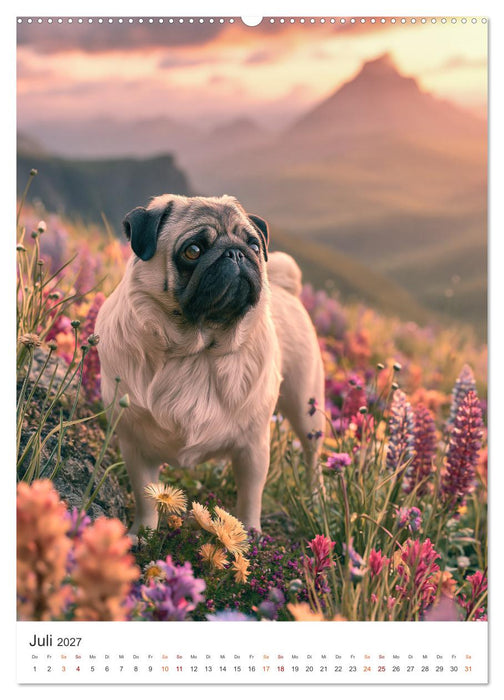 Mopsliebe (CALVENDO Premium Wandkalender 2027)