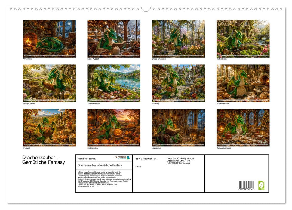 Drachenzauber - Gemütliche Fantasy (CALVENDO Wandkalender 2027)