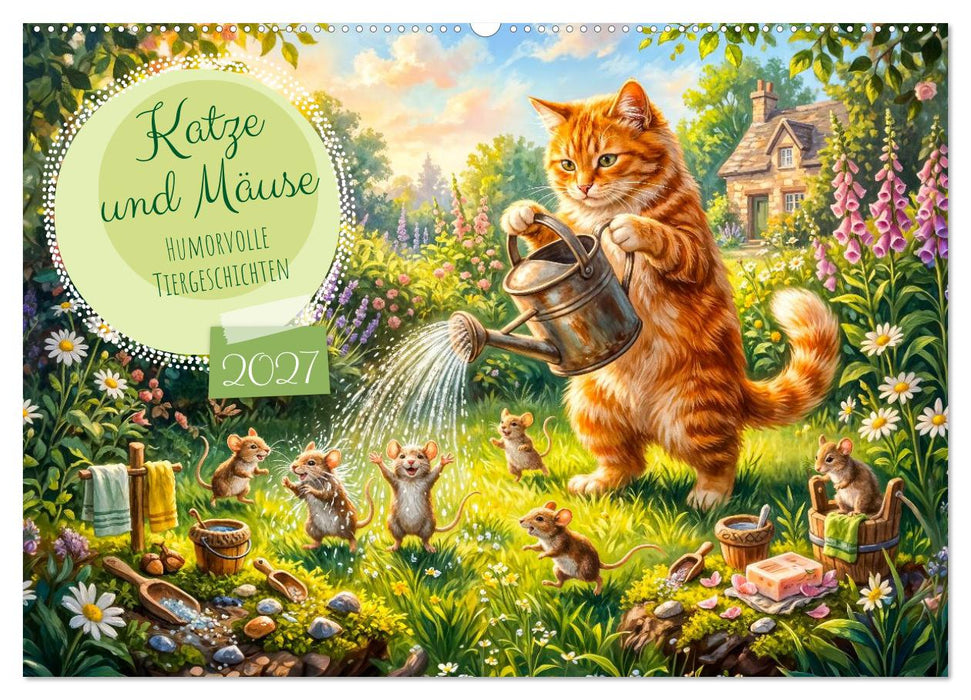 Katze und Mäuse - Humorvolle Tiergeschichten (CALVENDO Wandkalender 2027)