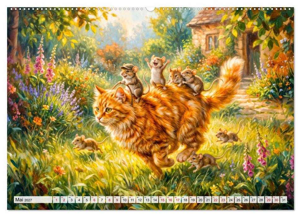 Katze und Mäuse - Humorvolle Tiergeschichten (CALVENDO Wandkalender 2027)