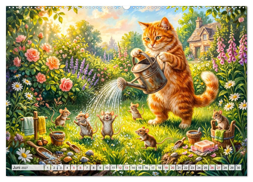 Katze und Mäuse - Humorvolle Tiergeschichten (CALVENDO Wandkalender 2027)