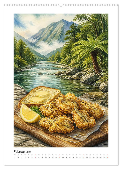 Kia Ora Küche - Gemalte Gaumenfreuden (CALVENDO Wandkalender 2027)