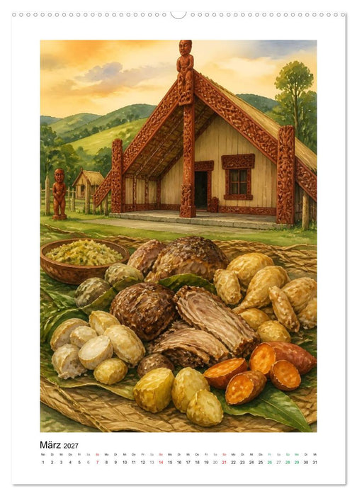 Kia Ora Küche - Gemalte Gaumenfreuden (CALVENDO Wandkalender 2027)